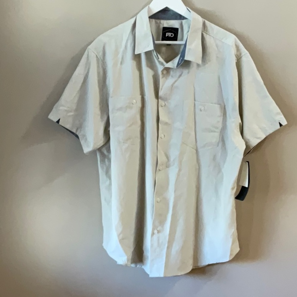 PTO Men's White Short Sleeve Shirt